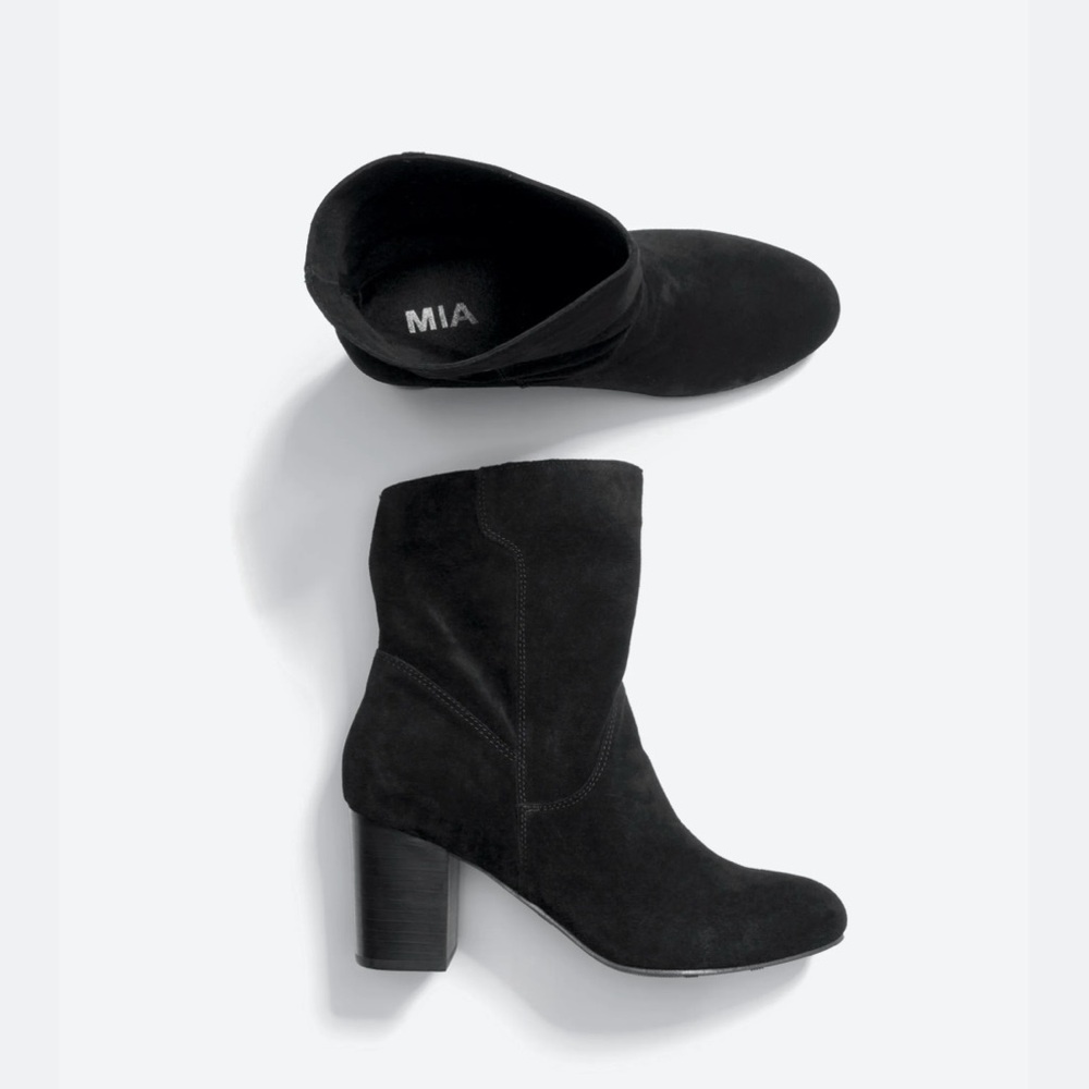 MIA Black Suede Ankle Boots
